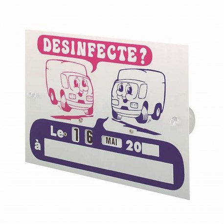 Plaque plastique 'Désinfecté'