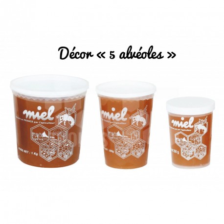 POT DE MIEL 1KG DECOR ALVEOLES