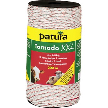 Fil électro plastique Tornado XXL, tressé, 400 m, blanc rouge, 3 conduct  en cui