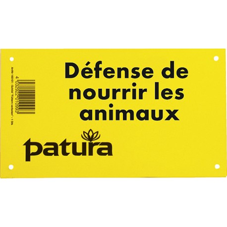 PANNEAU DEFENSE DE NOURRIR LES ANIMAUX 