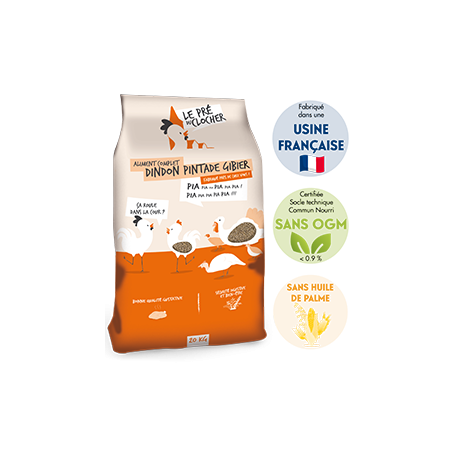 ALIMENT DINDON PINTADE GIBIER 20KG